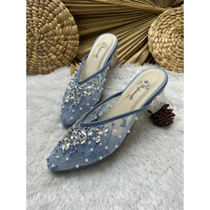 sepatu wedding wanita dhara iceblue 5cm tahu