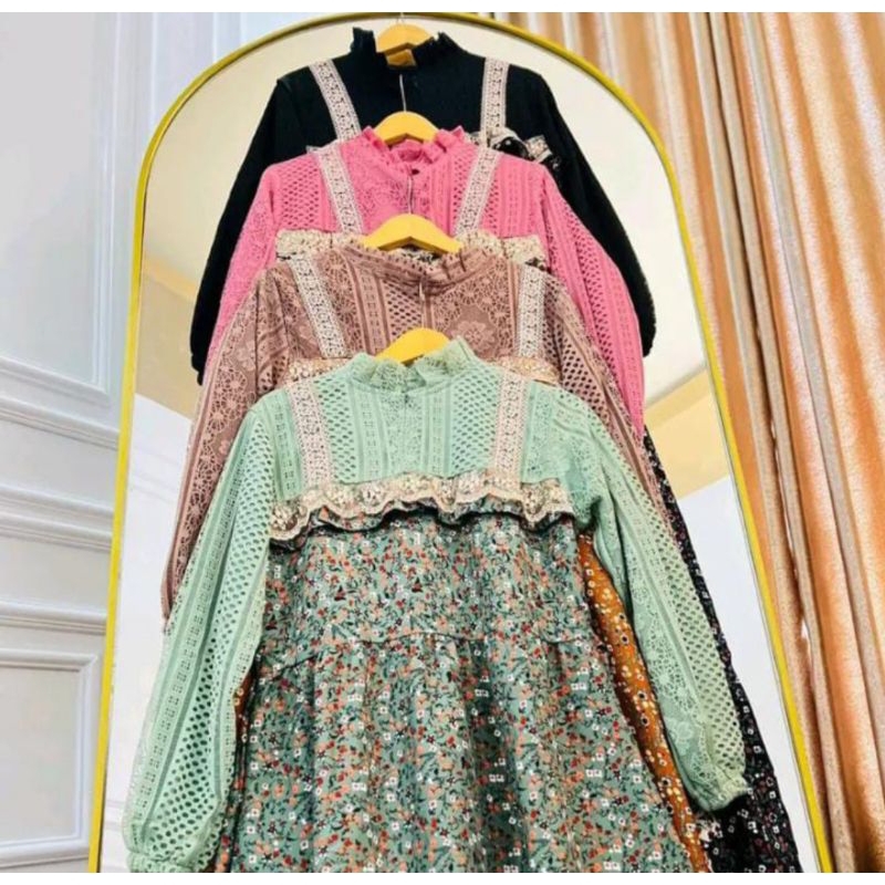 DRESS GAMIS TERBARU SHAKILLA MALIKA MODEL TERBARU/DRESS VIRAL/DRESS PREMIUM BAHAN SHAKILLA MIX BRUKAT/DRESS BRUKAT/DRESS RENDA IMPORT/GAMIS/BAJU LEBARAN KEKINIAN/BAJU GAMIS VIRAL/BAJU DRESS VIRAL/GAMIS IMPORT TERBARU/BAJU LEBARAN MODEL BARU KEKINIAN/DRESS