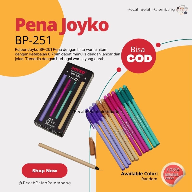

Pulpen Pena Joyko BP-251 Tinta warna Hitam