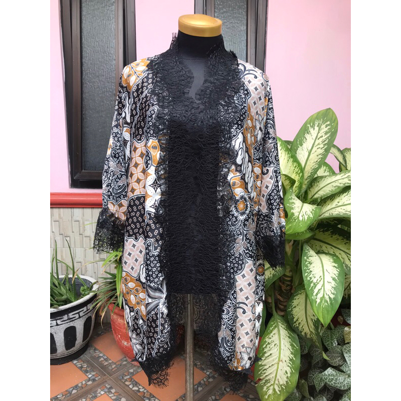 long outer batik/outer batik panjang/baju batik/outer batik lace/lace outer viscose batik