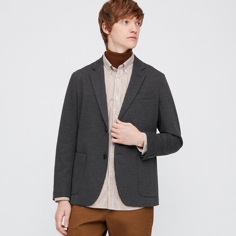 [HOT] UNIQLO Comfort Dark Grey Casual Wool-like Blazer