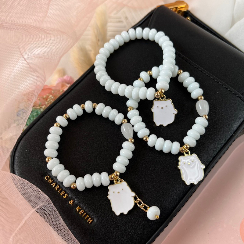 Bracelet Gelang Batu Putih Gaya Korea Untuk Fashion Wanita