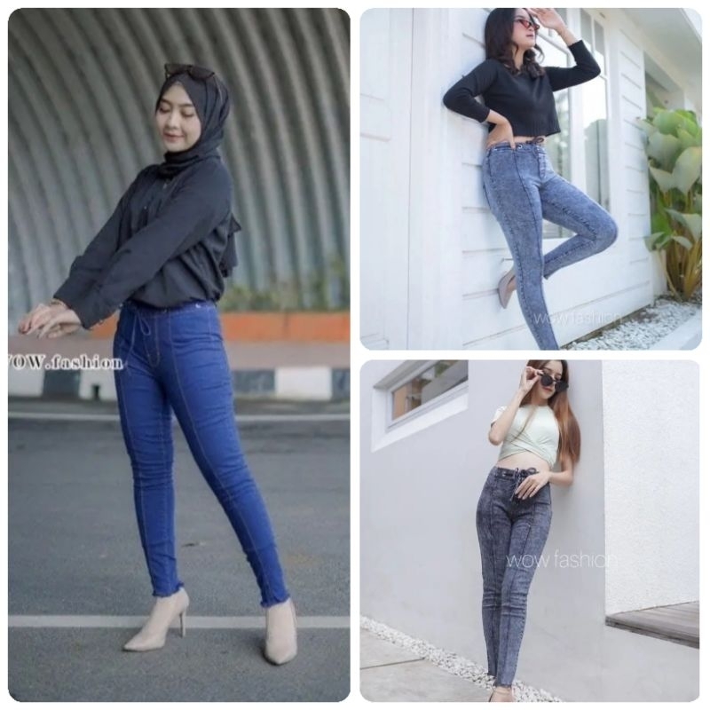 Celana wanita valery jeans || celana jeans wanita model terbaru || higwaist jeans rawis pingang tali