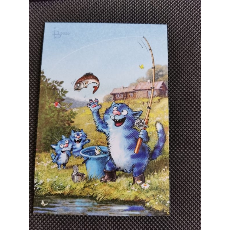 

kartu pos kucing bluecat/bluecat postcard