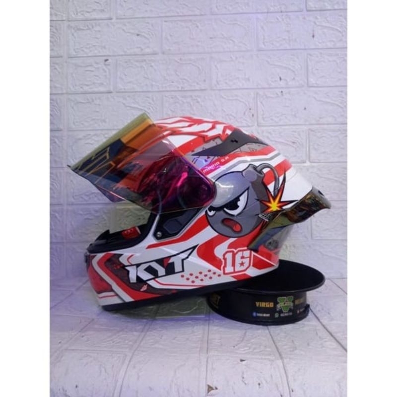 HELM KYT TT COURSE MOTIF SUPER MARIO PAKET GANTENG