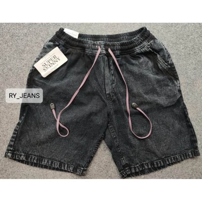 celana pendek pria jeans broadshort pendek jeans denim short pinggang kolor