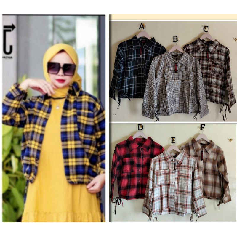 Kemeja Flanel Kotak Jevanni/kemaja crop flanel