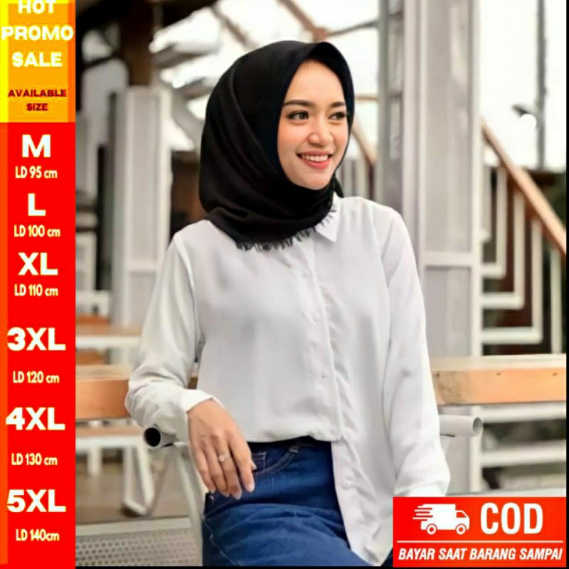 KEMEJA POLOS WANITA BIG SIZE  KEMEJA OVERSIZE WANITA GFS MORI BLOUSE  KEMEJA CROP KEMEJA LENGAN PANJ