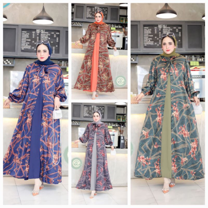 Set Gamis+Inner By EVT ORi Matt Dior Silk Armany motif Import