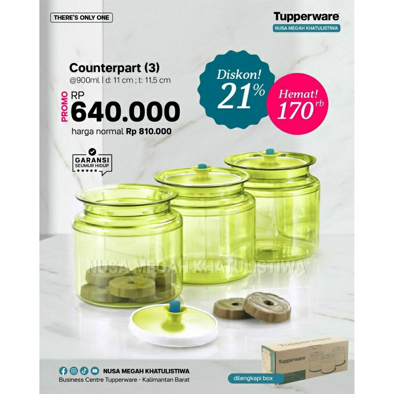 BIG SALE TUPPERWARE PROMO MARET RAYA COUNTERPART (1) - TOPLES LEBARAN HARI RAYA KRISTAL KEDAP UDARA 