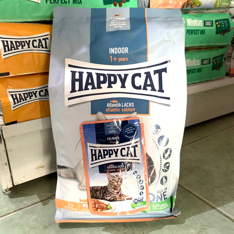 Happy Cat Makanan Kucing Dewasa Indoor Salmon 1.3kg