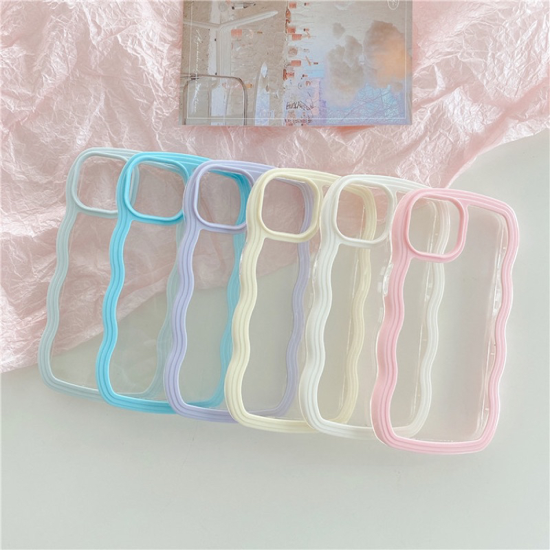 NEW! Curly Wavy Side Case Candy Full Cover Case For iPhone 7 8 PLUS XR X XS MAX 11 12 13 Mini Pro Max