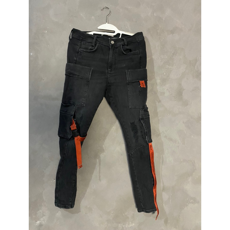 Zara denim cargo