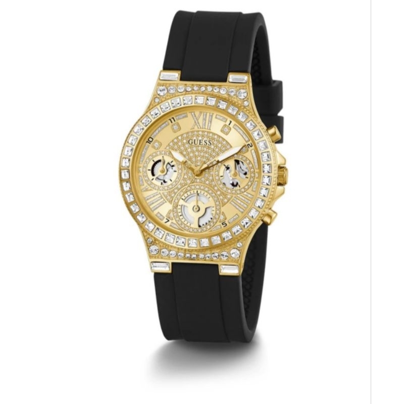 GUESS GW0257L1 Original MOONLIGHT Jam Tangan Wanita Analog Black Gold