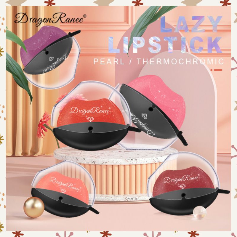 Lazy Lip Pearly Fine Glitter Lipstik Moisturizing Change Color Lipstik Model Bibir Rubah Warna Dragon Ranee Original