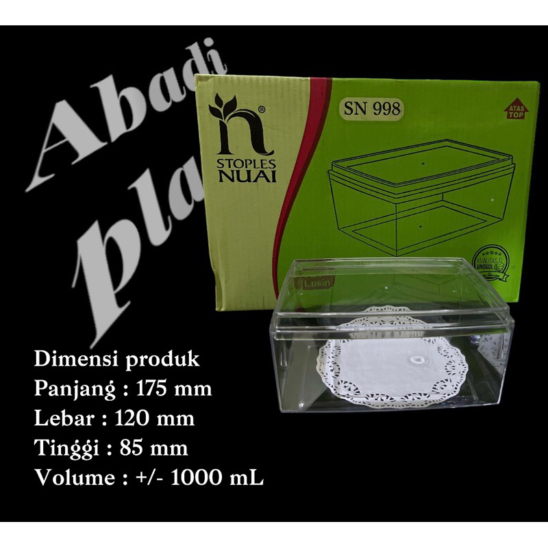SN 998 TOPLES KOTAK 1000ML/ TOPLES KUE KERING / TOPLES NASTAR ISI 12PCS