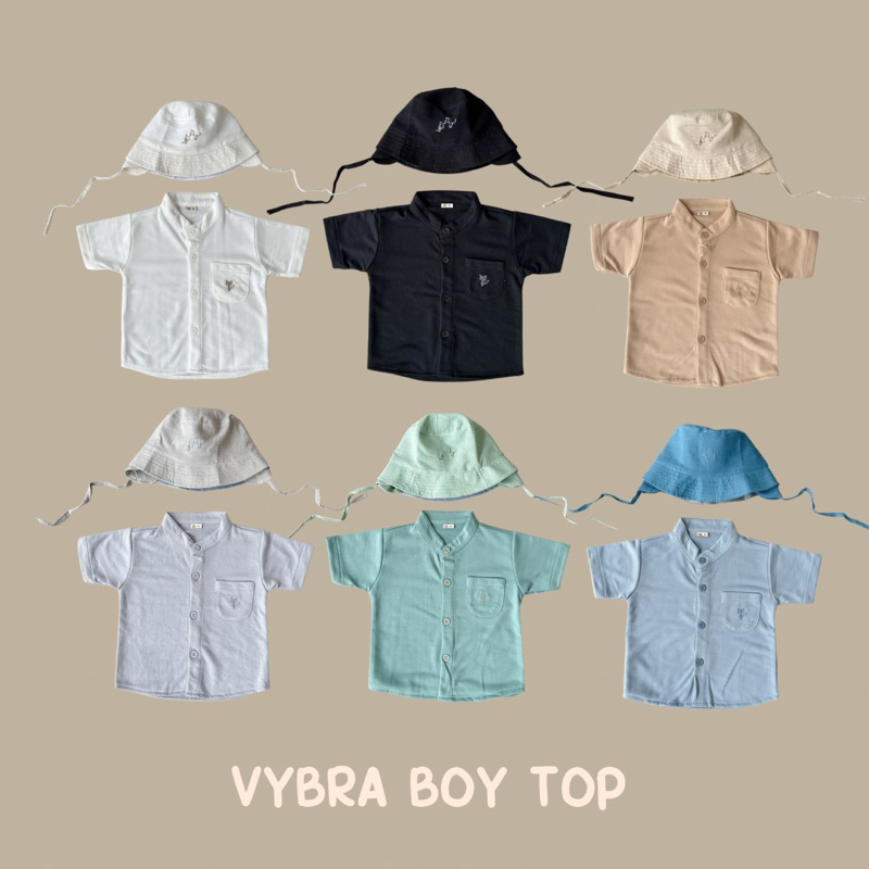 BOY VYBRA TOP -  Promo 10.10 Baju Koko Anak Muslim Kurta Bayi Baby Kids Laki Cewe Cowo Katun Lucu Murah 1 2 3 4