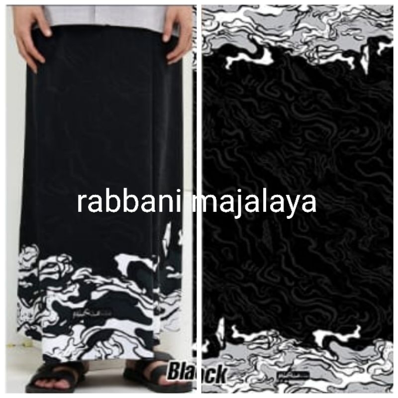 sarung geora 2 hitam putih - sarung hitam dewasa - sarung palestine styles - sarung palestina rabban