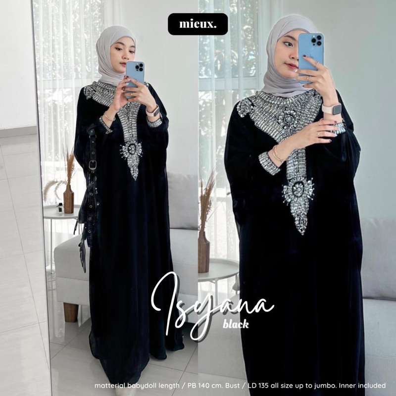 ISYANA KAFTAN MIEUX kaftan payet jumbo original mieux