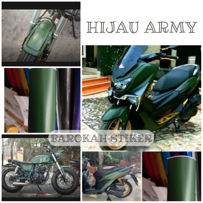 Skotlet Motor Hijau Army Doff Glosy
