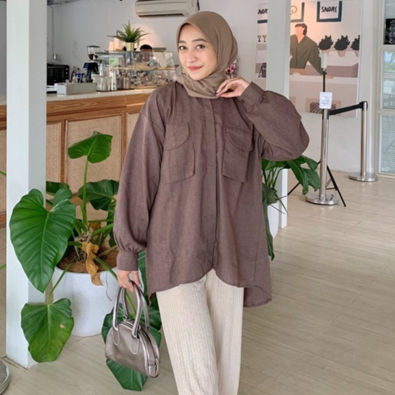 KEMEJA POLOS OVERSIZE CLARA KATUN SUPERNOVA PREMIUM SHIRT BTS B543 CO