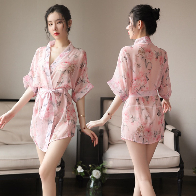 Crystal TIFFANY Kimono Lingerie Sexy Set Baju Tidur Sexy Wanita / Lingerie Kimono Baju Kimono Wanita Import 59