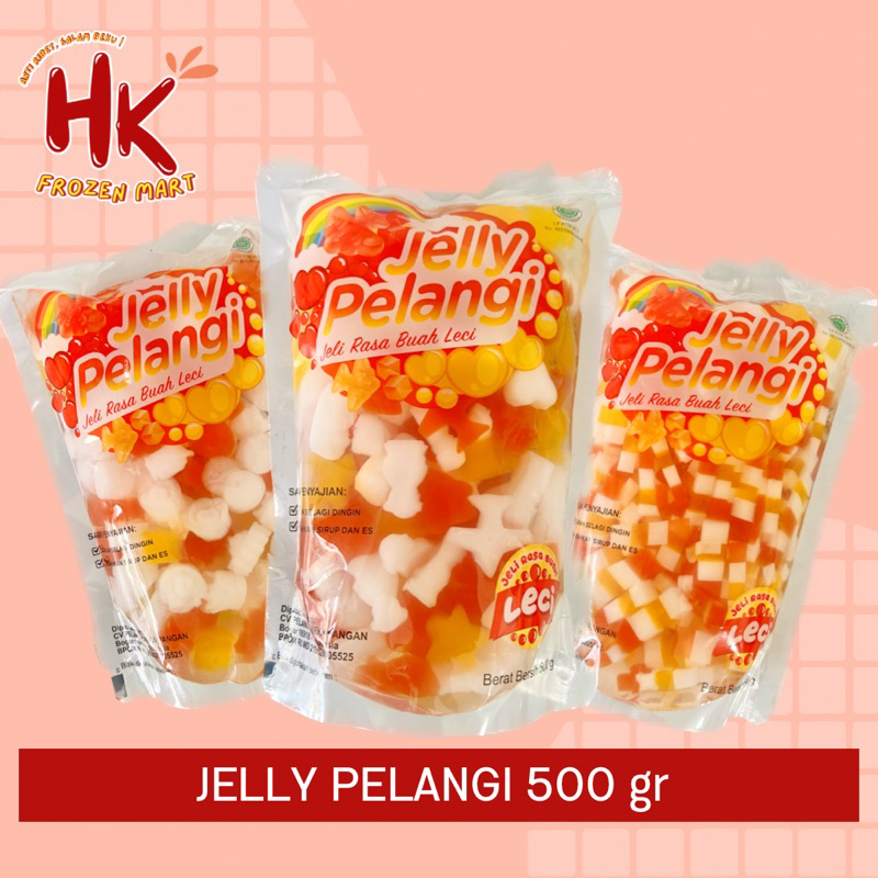 

Jelly Pelangi 500gr | jeli rasa leci bentuk lucu bebek agar agar es buah | HK FROZEN MART