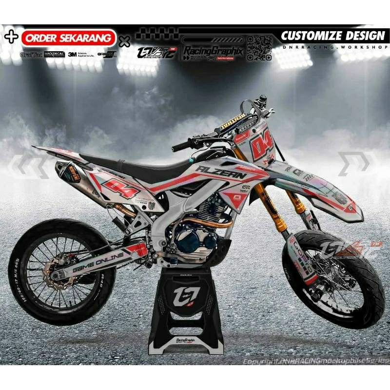 Decal Hologram Klx BF Dtracker Klx Gordon CRF Custom Design Supermoto/Motocross