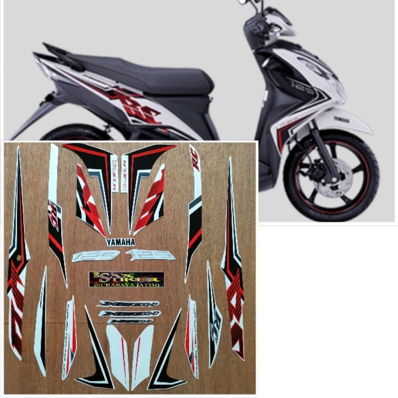 Striping original Yamaha Xeon RC 125 putih tahun 2014 2015