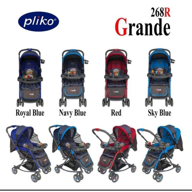 Baby Stroller Kereta Dorong Bayi Pliko Grande B/S268R Ayun Kanopy Cabin Size
