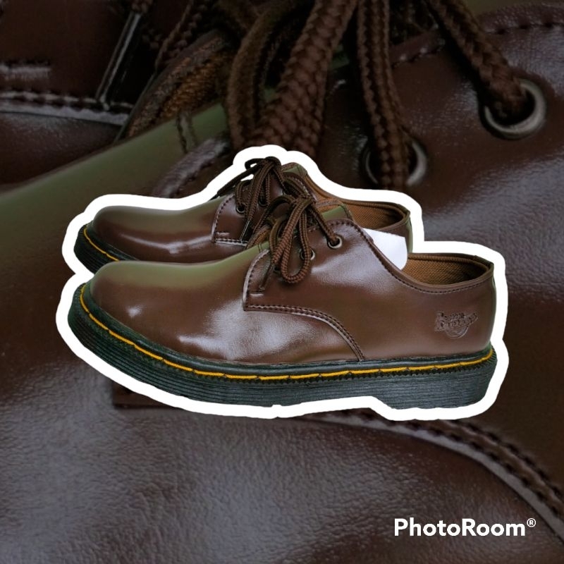 SEPATU PRIA BOOT COFE 3 HOLE TALI PENDEK TERBARU COD UK 36-45