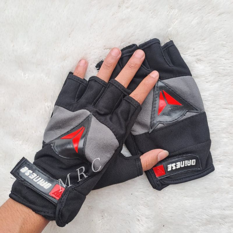 Sarung Tangan Motor Cowok Pendek Hitam Kombinasi Warna