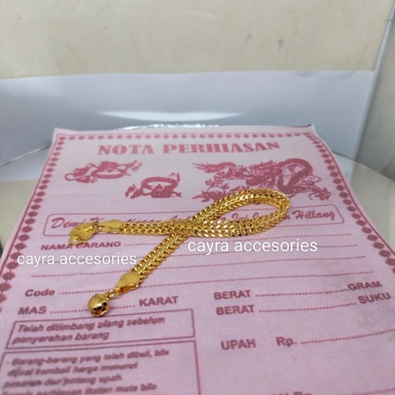 gelang wanita tikar coin   emas 24K