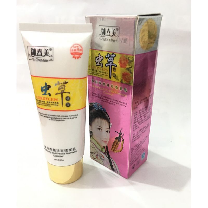 YU CHUN MEI CORDYCEPS PAKET (CREAM SIANG +MALAM+FACIAL FOAM)yu Chen mei original