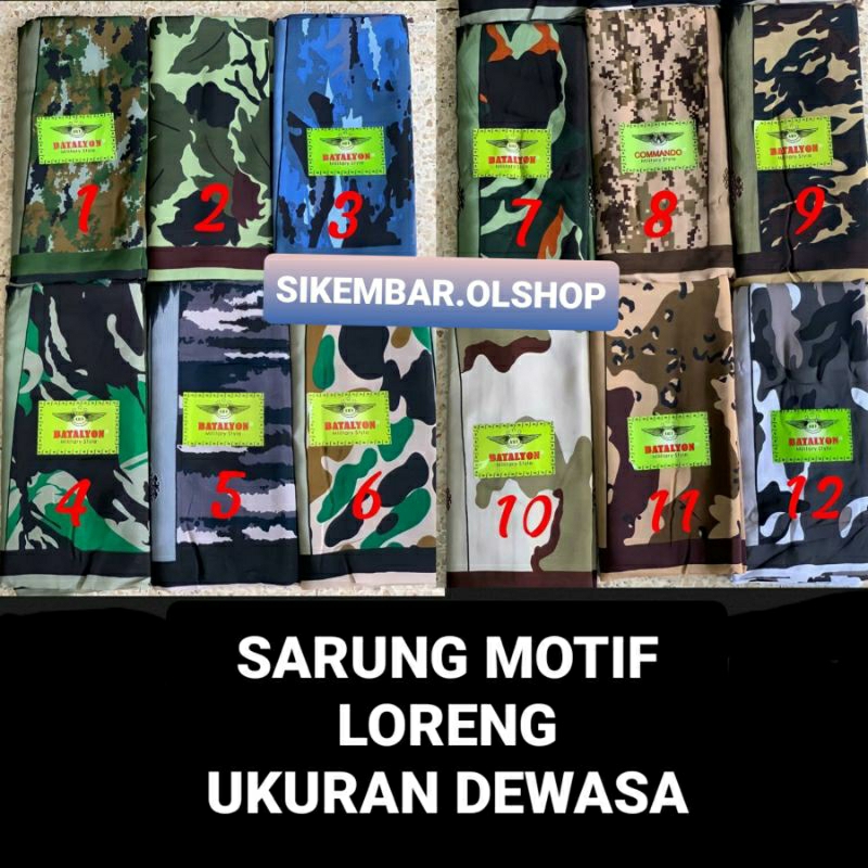 SARUNG MOTIF LORENG / SARUNG LORENG MERK COMMANDO / BATALYON. KUALITAS TERBAIK