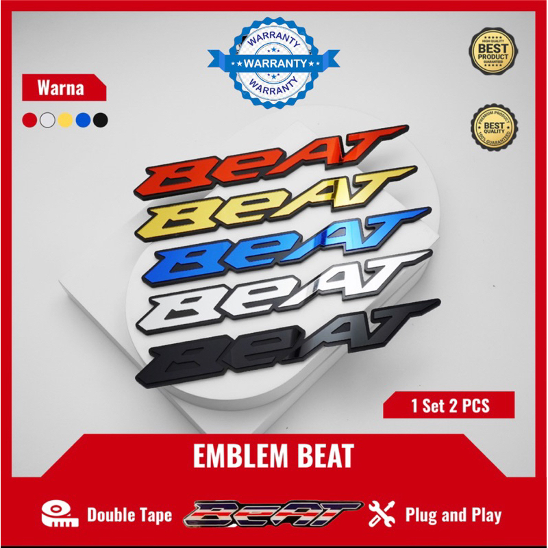 EMBLEM HONDA BEAT FULL ALUMINIUM HARGA SATUAN DAN SEPASANG sudah dengan DOUBLE TAPE