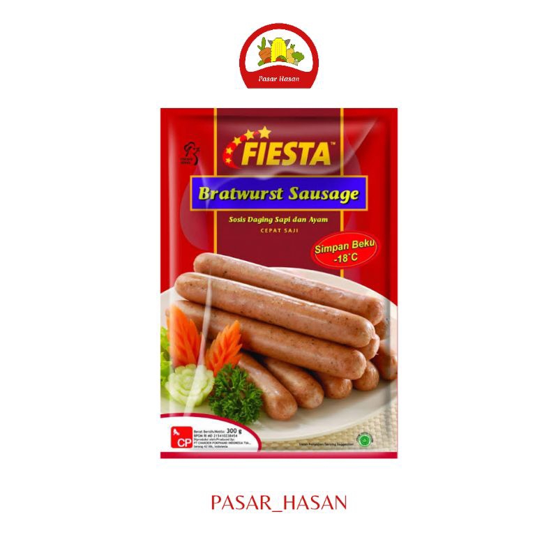 

300gr Bratwurst Sausage / Sosis Fiesta | Frozen Food | Pasar Hasan