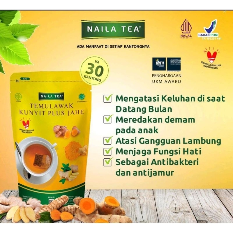 

Teh penambah nafsu makan | Naila Tea Temulawak Kunyit Plus Jahe