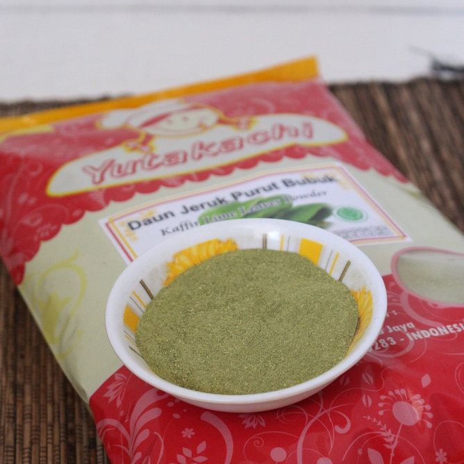 MURNI Daun Jeruk Purut Bubuk 1Kg Yutakachi / Kaffir Lime Leaf Powder / Lime leaves Powder / Bumbu Rempah Bubuk Murni Kualitas Premium Pusat Bumbu