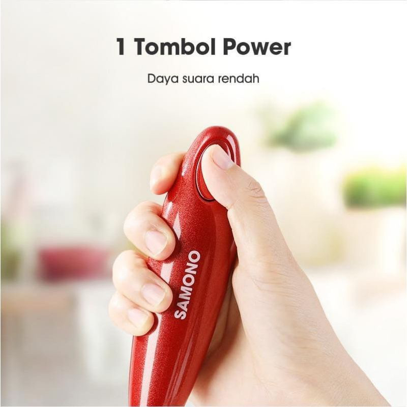 SAMONO Mixer Mini Portable SWMFR11 Red Pengaduk susu Pengocok Telur