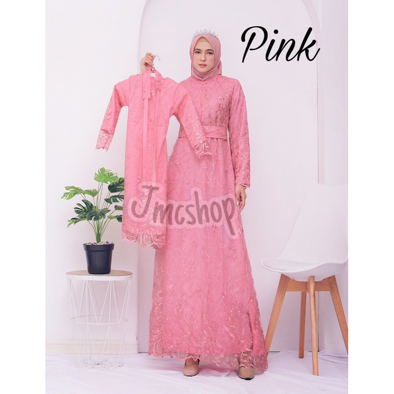 Gamis Sarah bisa couple ibu dan anak/ gaun dress mewah kondangan lebaran bridesmaid terbaru busui friendly