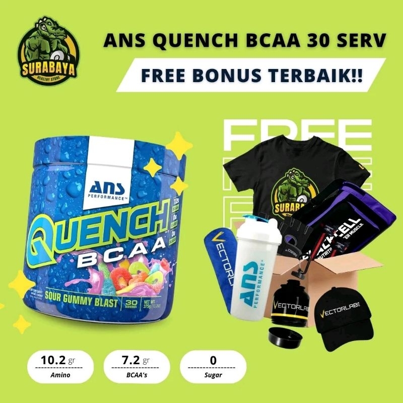 ANS performance quench BCAA 30 serving suplemen fitness recovery gym