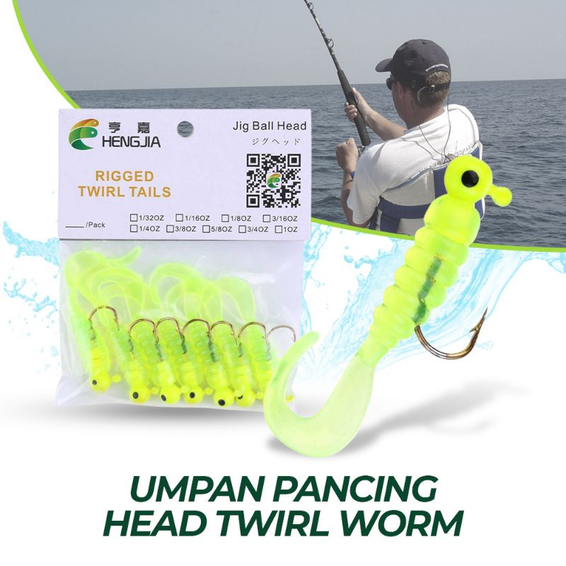 TaffSPORT Umpan Pancing Cacing Soft Bait Fishing Lure 1.75g 7 PCS