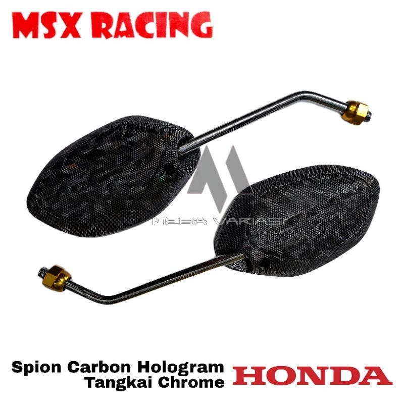 KACA SPION MOTOR VARIASI CARBON BEAT SPION CARBON HOLOGRAM  IMPORT COCOK UNTUK SEMUA JENIS MOTOR BEAT SCOOPY GENIO SUPRA KHARISMA DLL