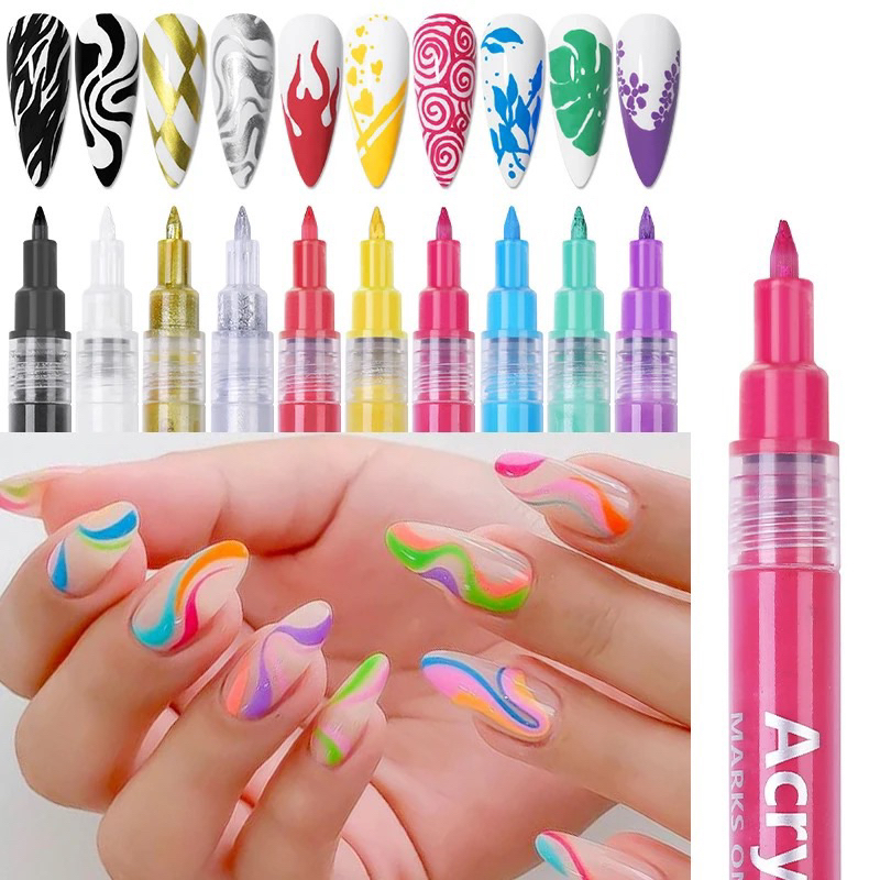 Nail Painting Pen Acrylic Pen Maker Nail Art Polish Paint Drawing Pen