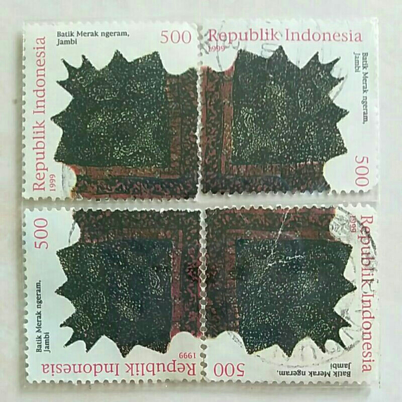 

(AC) Perangko Indonesia 1999 Batik Indonesia - Jambi Set 4 pcs Used
