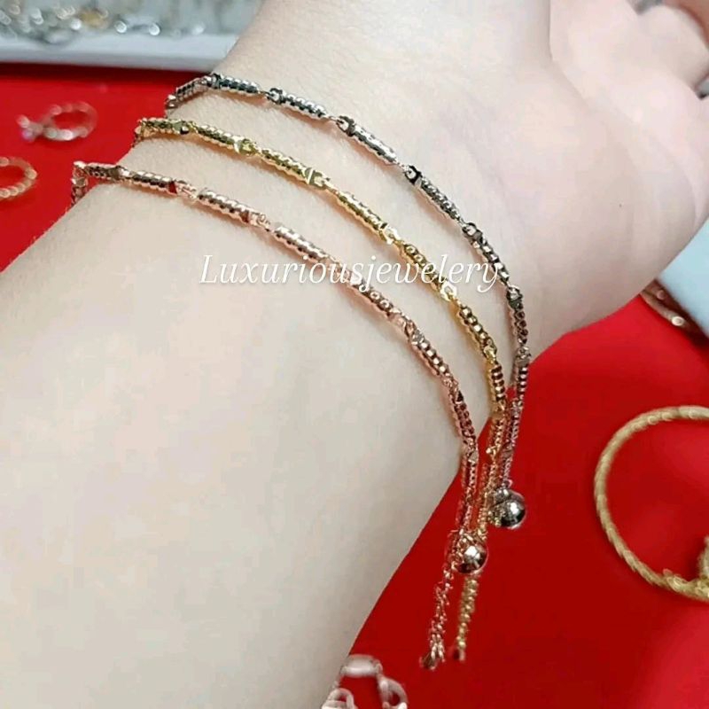 Gelang tangan Rhodium rantai tembaga