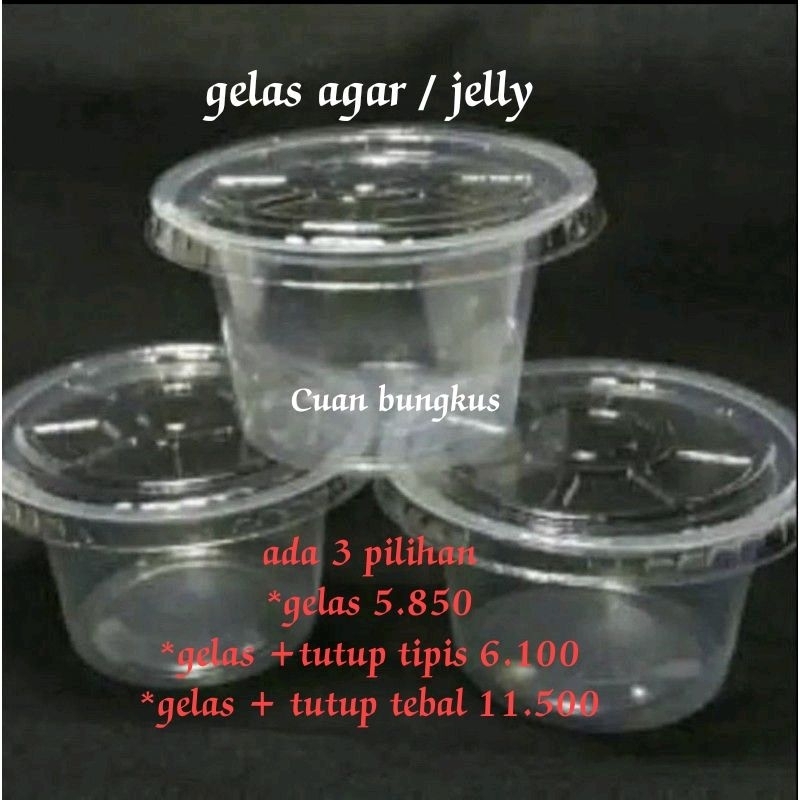 Cup Jelly 50ml Agar Puding 50pcs + Tutup / Cup Plastik Puding Cup Jelly Agar Puding 50pcs + Tutup