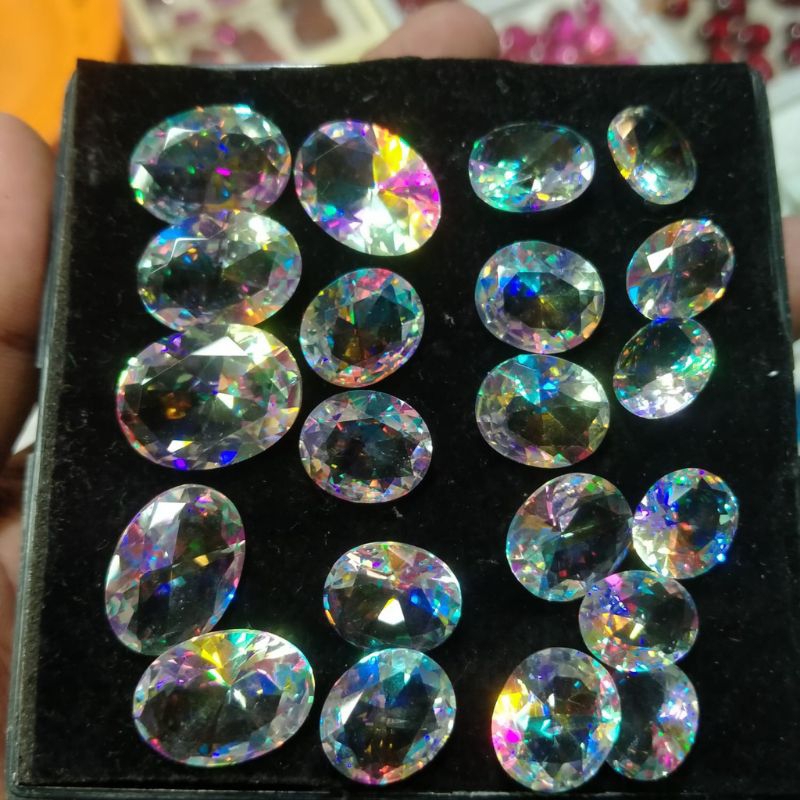 Batu Liontin Akik Cincin Mulia Kecubung Pelangi Mistic Quart