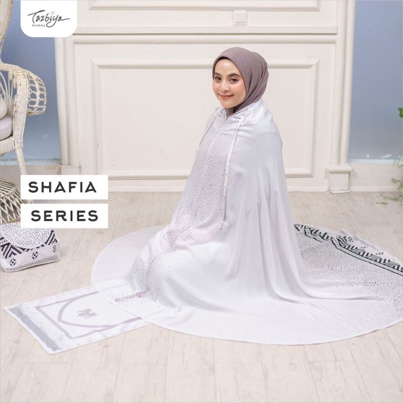 Mukena Tazbiya Sajadah Border Shafia White 2IN1 Series Allsize